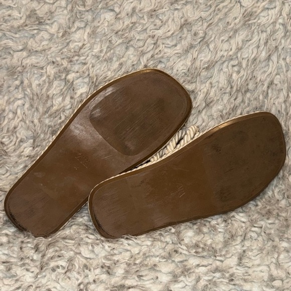 ZARA Beige Rope Knotted Slide Sandals Size 36 (5.5-6) - Picture 5 of 5